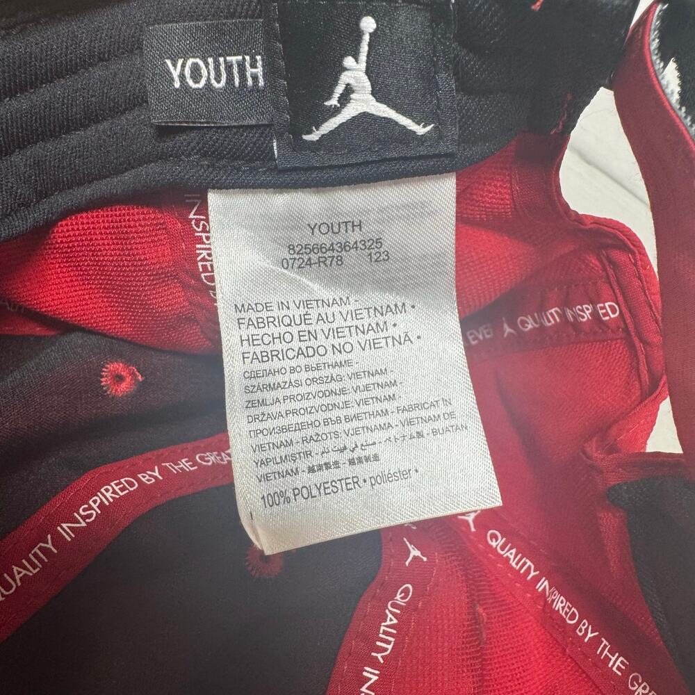 Michael Jordan Youth Hat Adjustable Snapback Red Black Embroidered Jumpman Logo - Picture 10 of 11